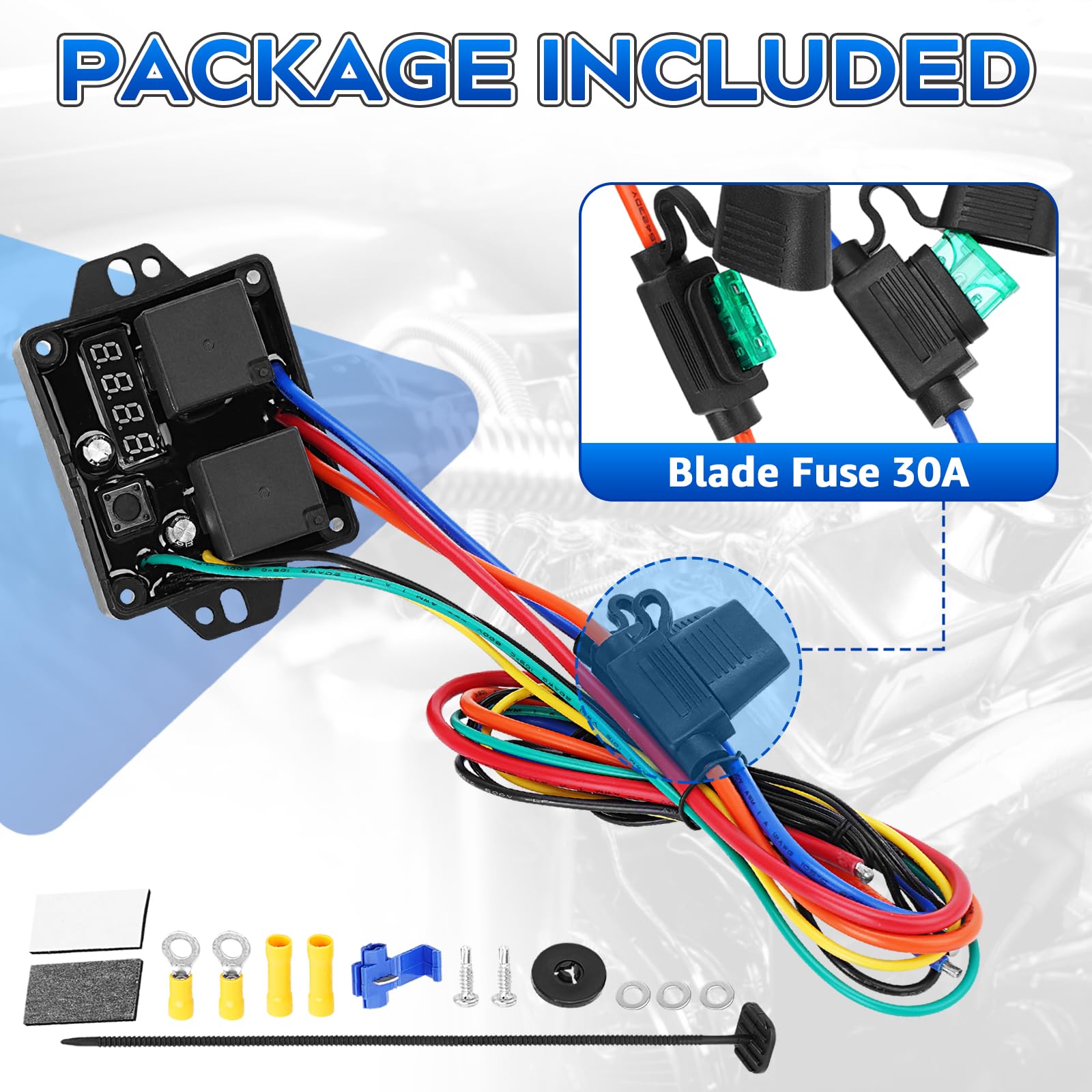 Amazon.co.jp: AUTOBABA デジタルラジエーターファンコントローラ